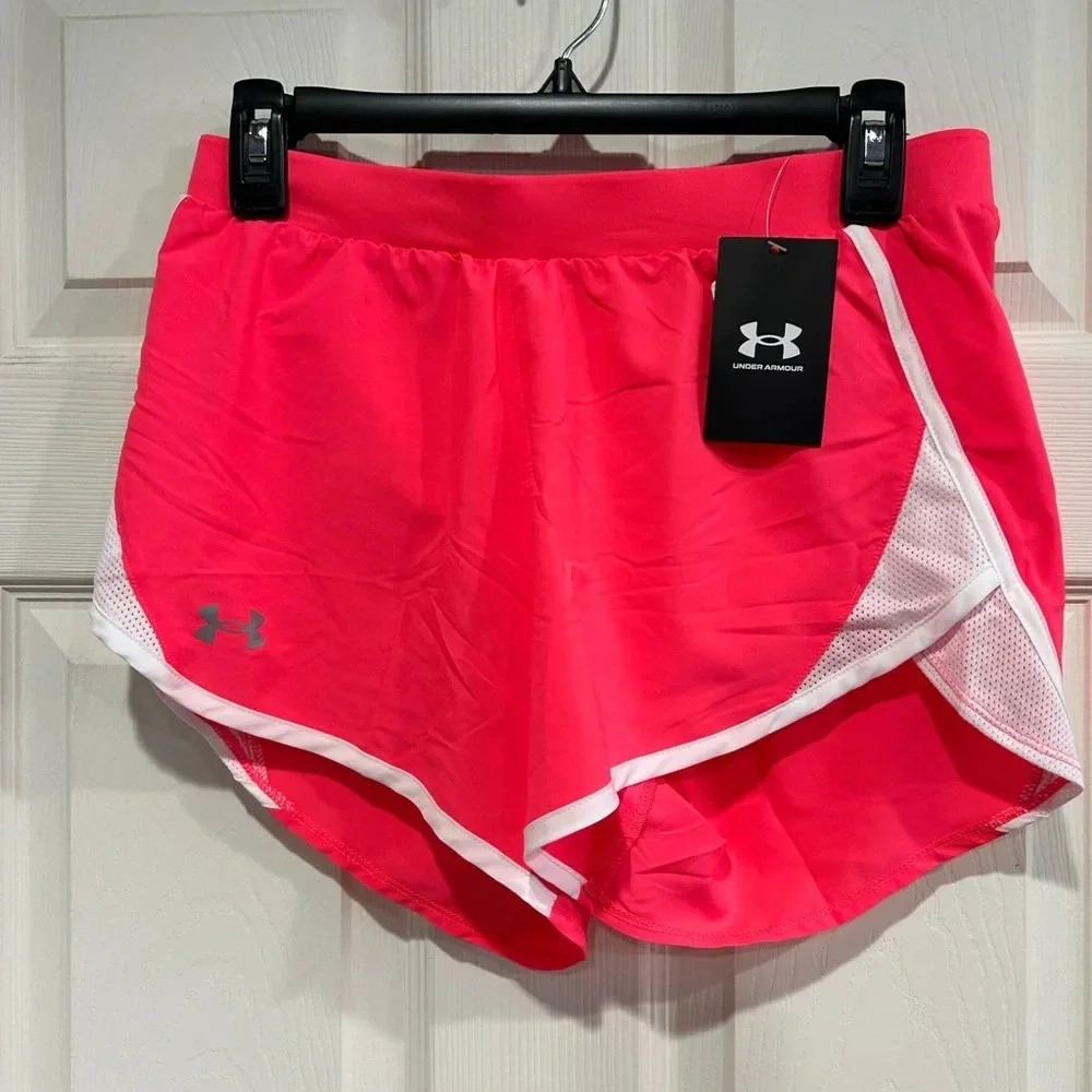 Under Armour UA Women's XL By 2.0 Running Shorts Pink Coral NWT Breathable